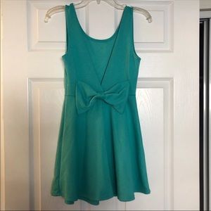 Super cute teal turquoise dress with bow Backless